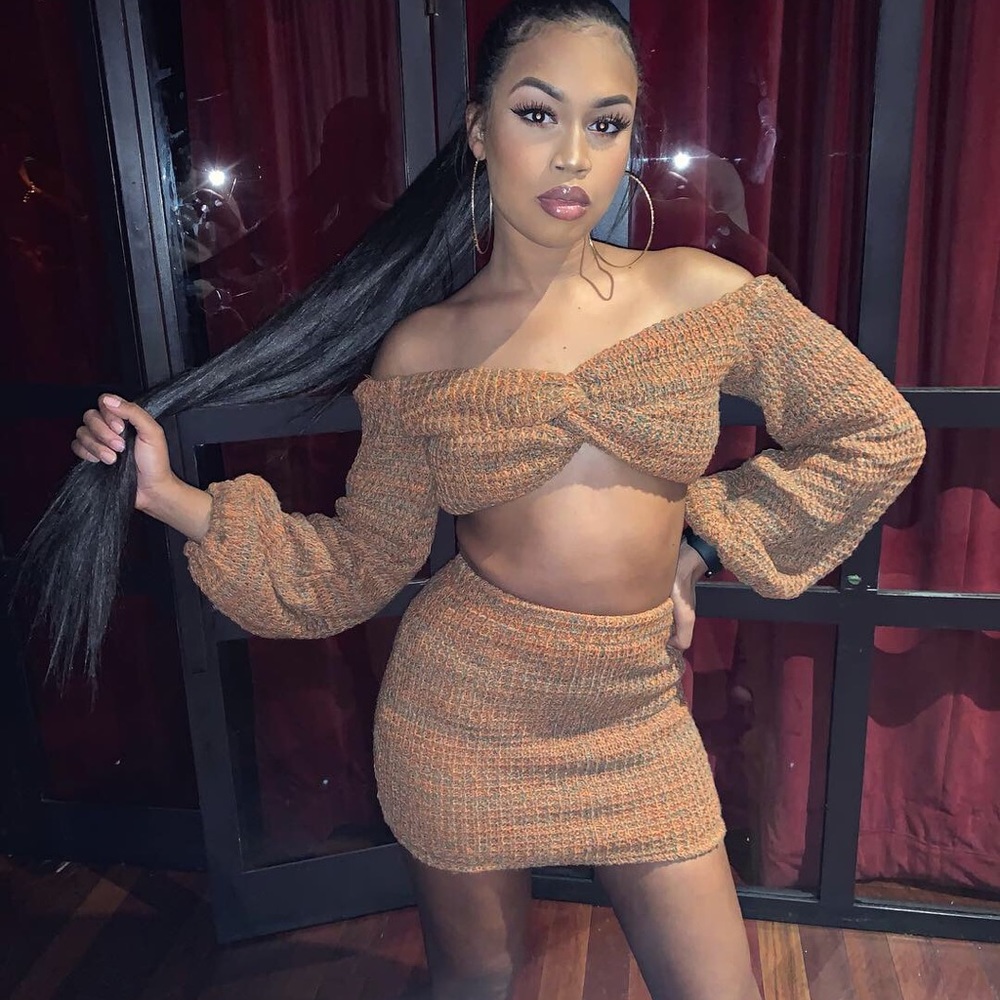 Orange/Multi Knit Set